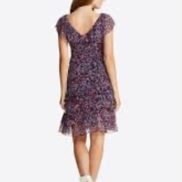 Draper James Blue and Red Ruffled Tiered Dress size 8, new with tags - Picture 2 of 11